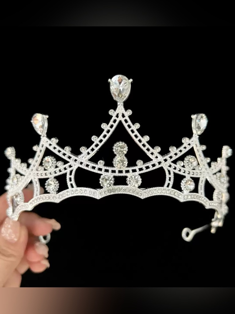 Silver Crystal Tiara Crown for Women - Elegant Rhinestone Headpiece